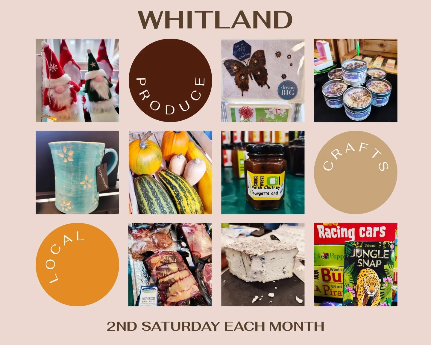 Support local farmers, producers, and artisans, buy fresh food, unique and handcrafted items at Whitland Produce & Crafts Market 💜 
 
📍 Whitland Memorial Hall, Market Street, SA34 0QB
📅 Saturday 8 November 2025
⏰ 10am-1pm

#whitland #whitlandproducemarket #buylocal #supportlocal #buylocalfood #supportlocalbusiness #foodrevolution #Sustainable #SustainableFarming #youngfarmers #plantbased #foodsustainability #earthfriendly #localgrowers #marketswales #localfoodwales #marketscarmarthenshire #carmarthenshire #westwales #handcrafted #handcraftedwales #freshlybaked #freshlybakedcarmarthenshire