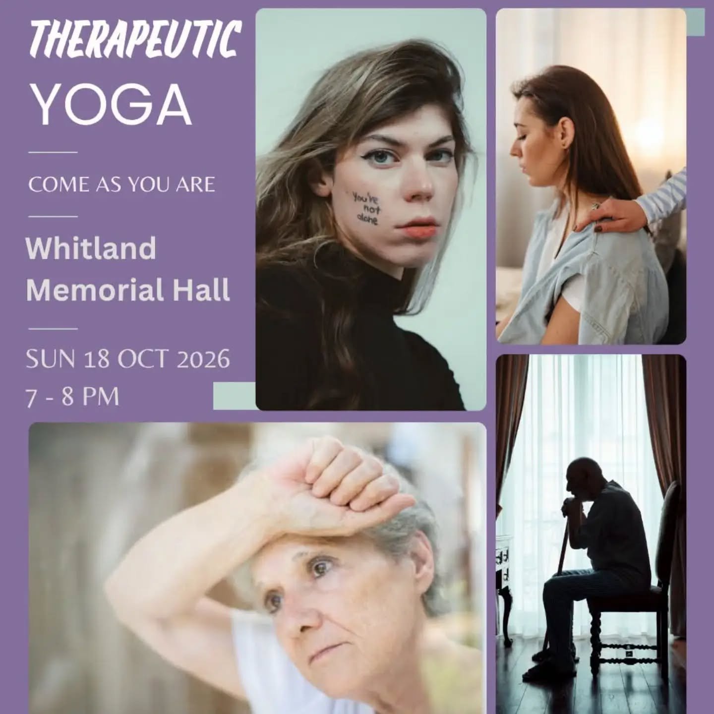 Do you feel lonely? 
Do you need to switch off? 
Do you experience insomnia? 
Have you lost anyone recently? 
Do you suffer from mental health issues? 
Do you need space and time for yourself? 
Do you find life is challenging at the moment?

You are not alone ❣️

💚  SIMPLY DROP IN for ⭐️ THERAPEUTIC YOGA ⭐️

💜  COME AS YOU ARE
 
✅  No previous experience practising Yoga required
✅  Props (chairs, mats, blocks, straps) available
✅  Beginner-friendly
✅  Open to all
✅  Accessible
✅  Inclusive

📌  Whitland Memorial Hall
📅  Sunday 18 October 2026
⏰  7-8pm

🍀  INVESTMENT: £8.50 / per person

⭐️ WHAT IS THERAPEUTIC YOGA?

It is a modified yoga to accommodate therapeutic needs of students, including safe and accessible modified postures and breathwork. A yoga teacher adapts yoga poses and techniques to support specific health conditions such as anxiety, back pain, cancer or trauma. 
For example, a teacher trained in yoga for back pain might focus on spinal alignment, avoiding certain postures, and incorporating therapeutic modifications to support students physically.

⭐️ THE BENEFITS OF THERAPEUTIC YOGA 

Pain relief
Better sleep
Brain function
Mood support
Stress reduction
Respiratory health
Mobility and balance
Cardiovascular health
Joint and bone support

⭐️ WHO IS THERAPEUTIC YOGA FOR?

Those who would like to try something new
Those who need to slow down, switch off or reset
Those who would like to support emotional wellbeing
Those who may feel stressed, anxious, uncertain or low
Those who would like to explore mindful movement and breathing
Those who would like to explore a gentle, trauma-informed approach
Those who would like to have a nurturing and relaxing space for themselves
Those who would like to experience a sense of calm and build inner strength 
Those who experience mobility challenges, such as movement restrictions, limited mobility, impaired mobility or physical disability

For enquiries and bookings, please feel free to contact me.

🙂  Pavlina Holicova
☎️ 07942583315
📧  info@pavlinaholicova.uk
🌎  https://pavlinaholicova.uk/
📘  https://www.facebook.com/pavlinaholicovauk/
📸  https://www.instagram.com/holicovapavlina/

#therapeuticyoga